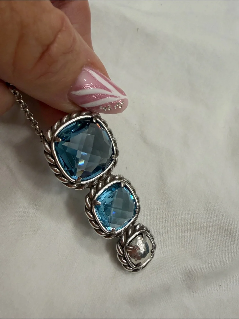 Brighton Aquamarine Blue Crystal Pendant Necklace and Earrings Set